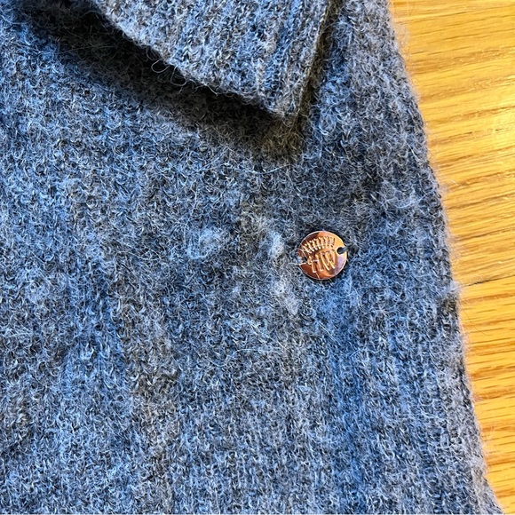 Harris Wilson gray baby alpaca blend knit gray sweater size 1 / small - Picture 4 of 6